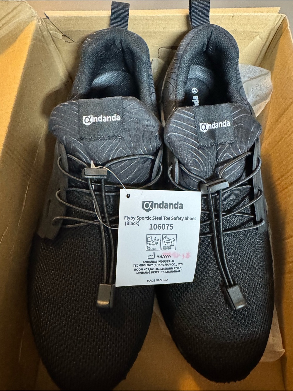 Men’s Black Flyby Sportic Steel Toe Athletic Safety Shoes
